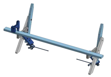 A horizontal slat now spans the length of the bench seat, and a drill is shown screwing-in one side.