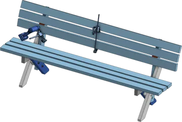 The previous leg piece with a short leg opposite the long leg, separated by a small square spacer.