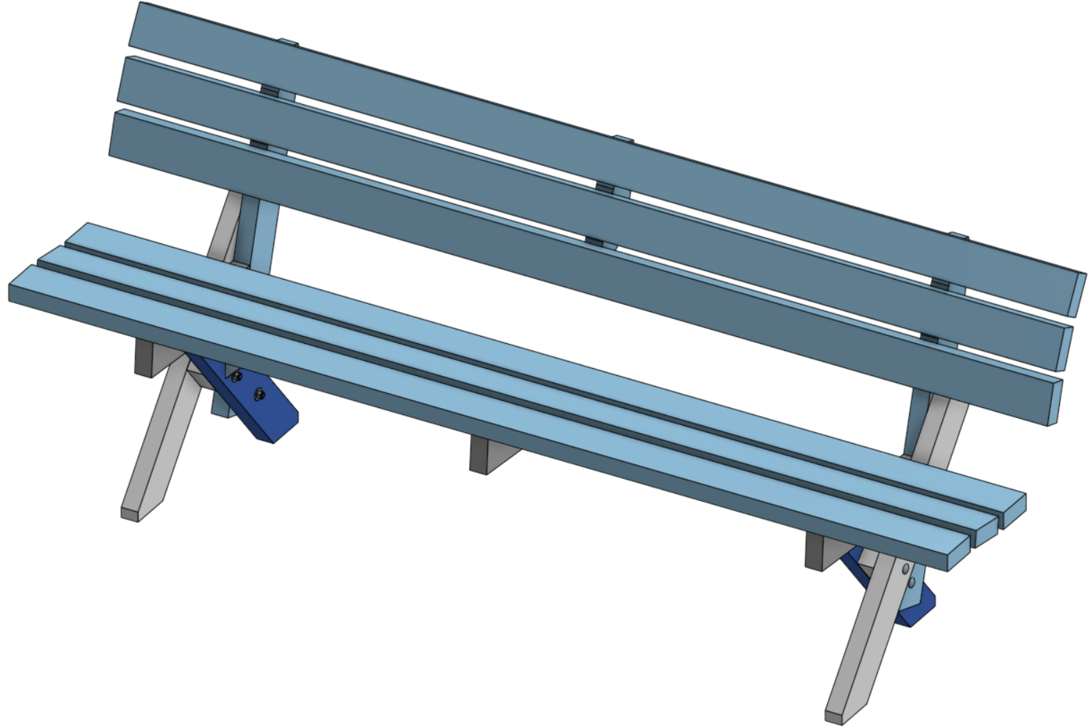 CAD view of the bench