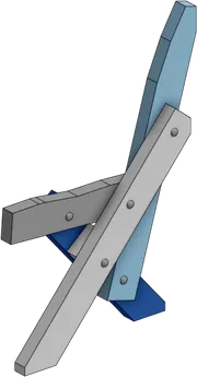 The final assembly with all pieces now properly aligned and attached.